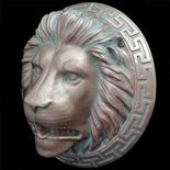 Lion Head Sculpture - Copper