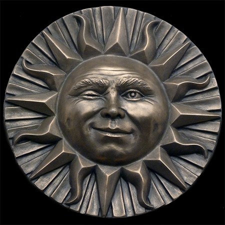 Winking Sun Face Wall Plaque